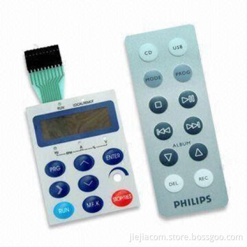 PET Membrane Keypad Nameplate with Elastomeric Keypads for High-volume Projects